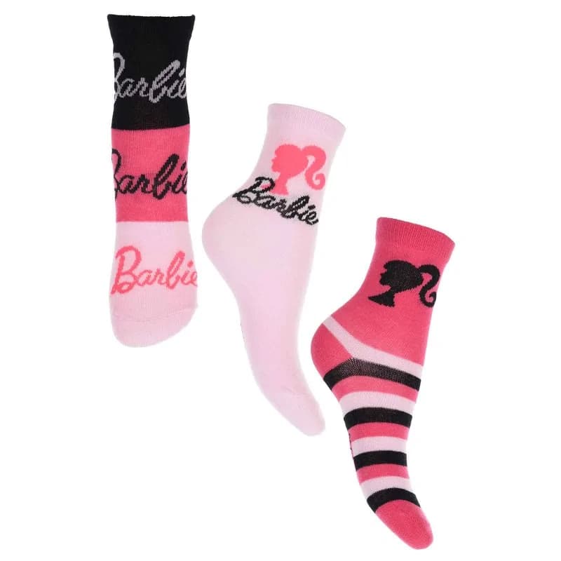 French Market - Lot de 3 Paires de Chaussettes Fille "Barbie" Multicouleur 23-26