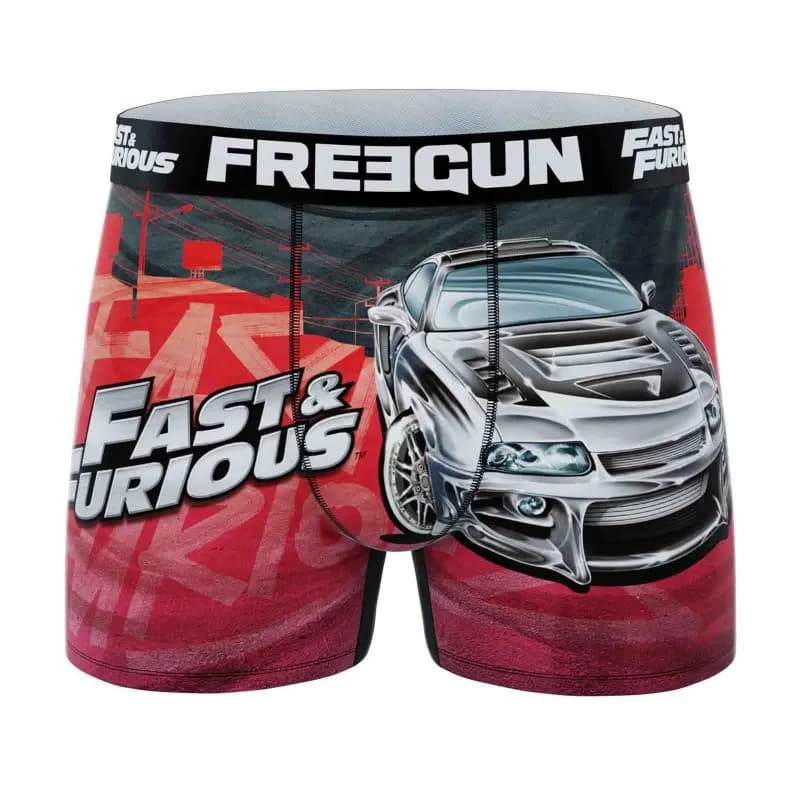 Freegun - Boxer Homme Microfibre "Fast & Furious" XL Gris
