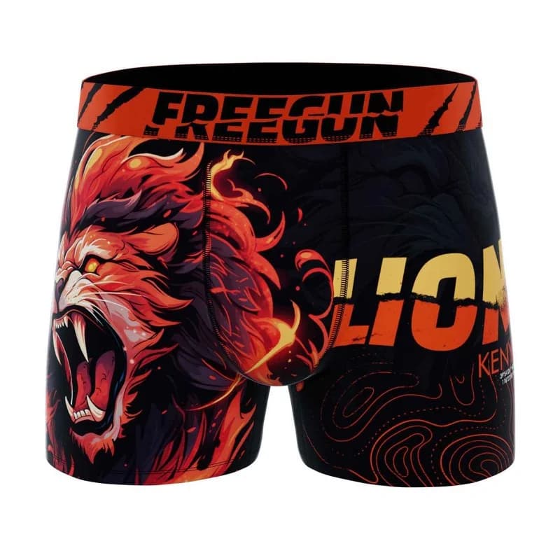 Freegun - Boxer Homme Microfibre "Lion" XXL Rouge