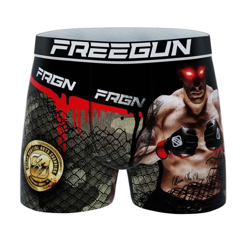 Freegun - Boxer Homme Microfibre "Sport Fight MMA" XXL Noir