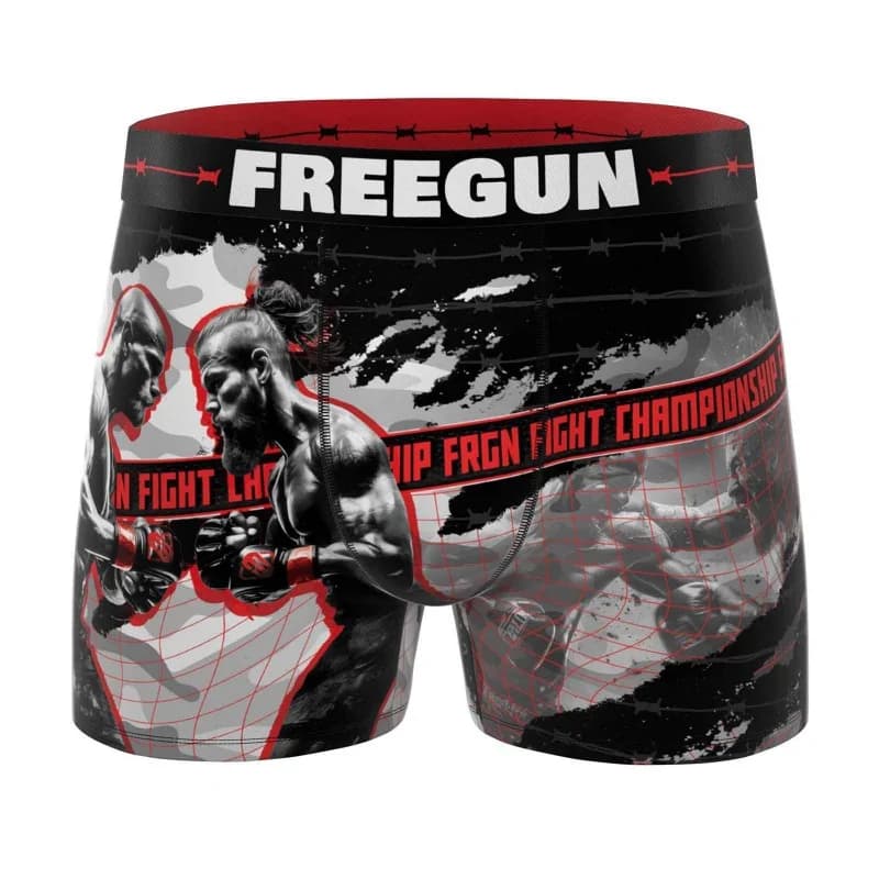 Freegun - Boxer Homme Microfibre "Sport Fight MMA" L Gris