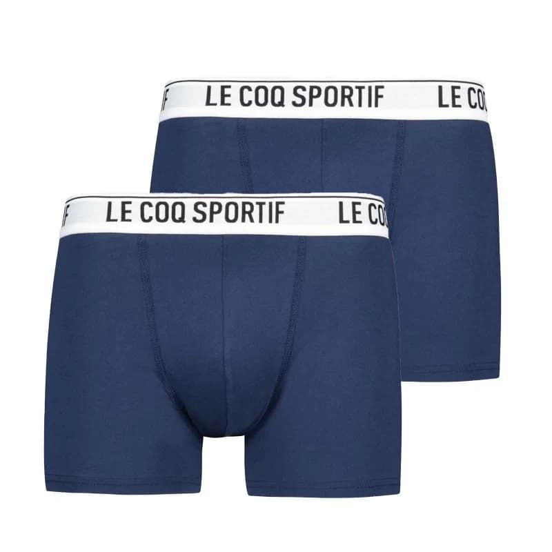 Le Coq Sportif - Lot de 2 Boxers Homme Coton "Essentiels" S Bleu Marine