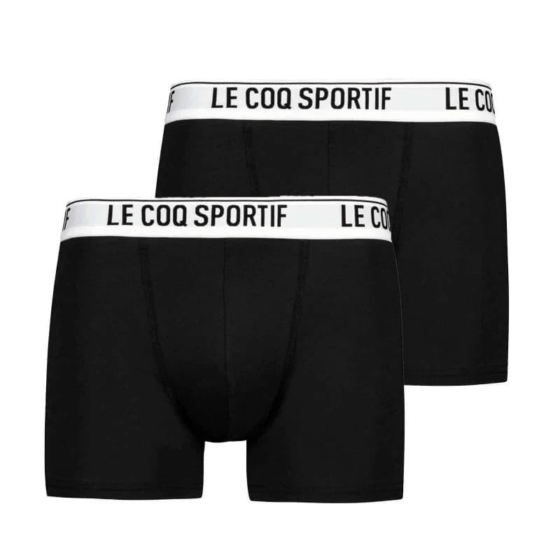 Le Coq Sportif - Lot de 2 Boxers Homme Coton "Essentiels" XL Noir