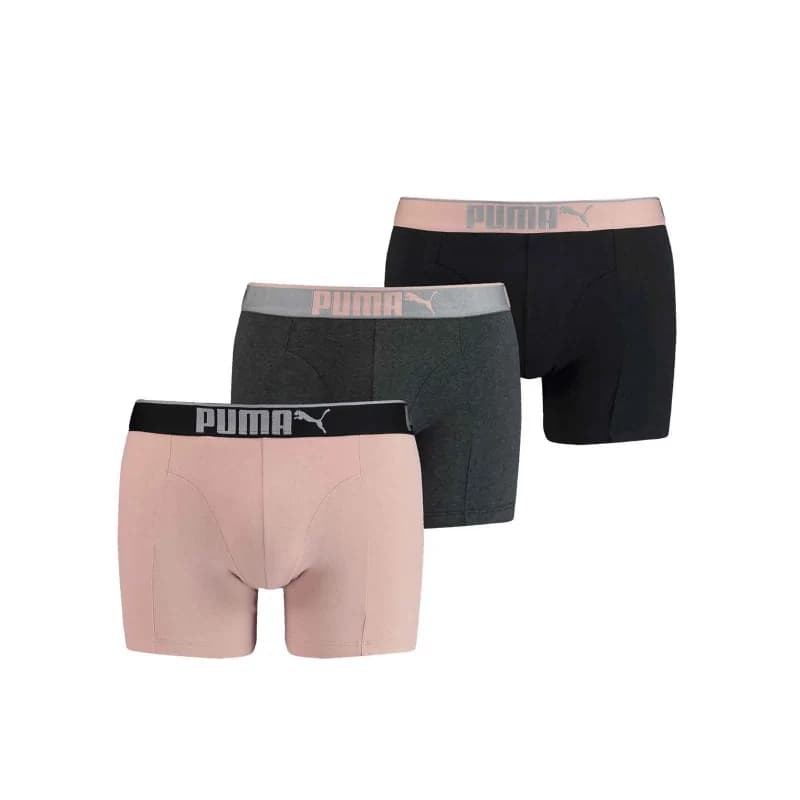 PUMA - Lot de 3 Boxers Homme Coton "Suedé Lifestyle" S Sueded Rose Water