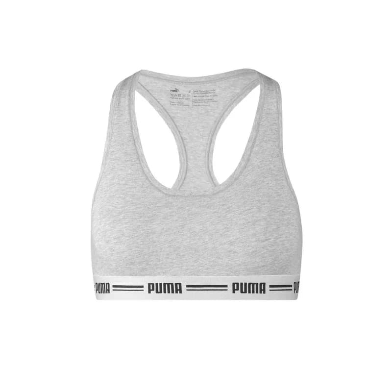 PUMA - Brassière Racerback S Gris