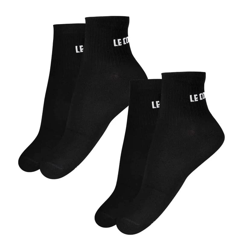 Le Coq Sportif - Lot de 2 Paires de Chaussettes Basses Quarter "Essentiels" Noir 35-38