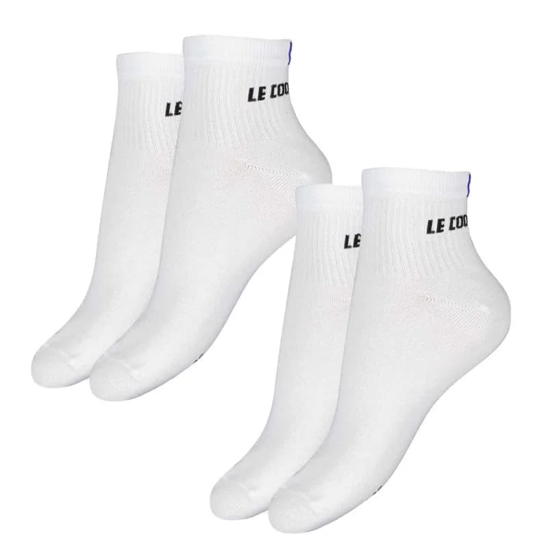 Le Coq Sportif - Lot de 2 Paires de Chaussettes Basses Quarter "Essentiels" Blanc 39-42