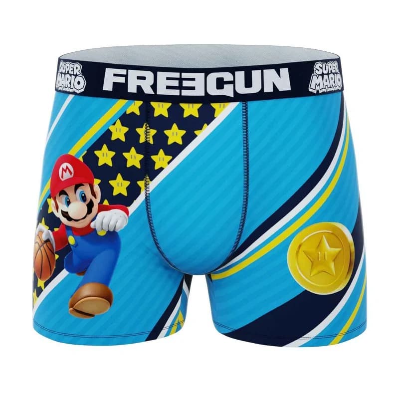 Freegun - Boxer Homme Microfibre Super Mario Bros XXL Bleu Cyan