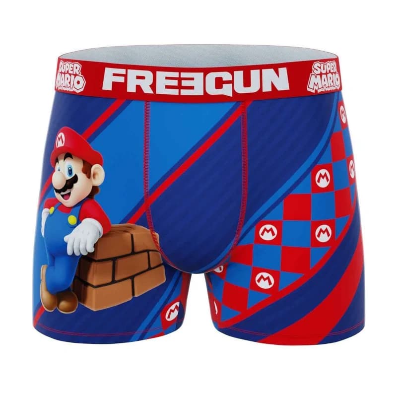 Freegun - Boxer Homme Microfibre Super Mario Bros L Bleu