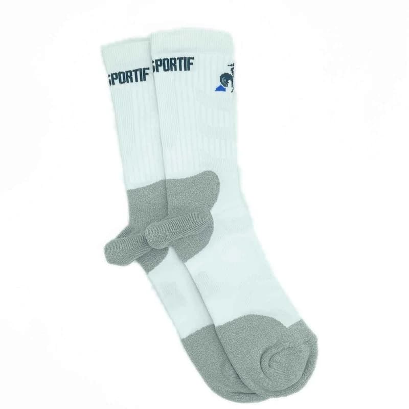 Le Coq Sportif - Chaussettes de Sport "Training Club Crew Tennis" 39-42 Blanc / Gris Plomb