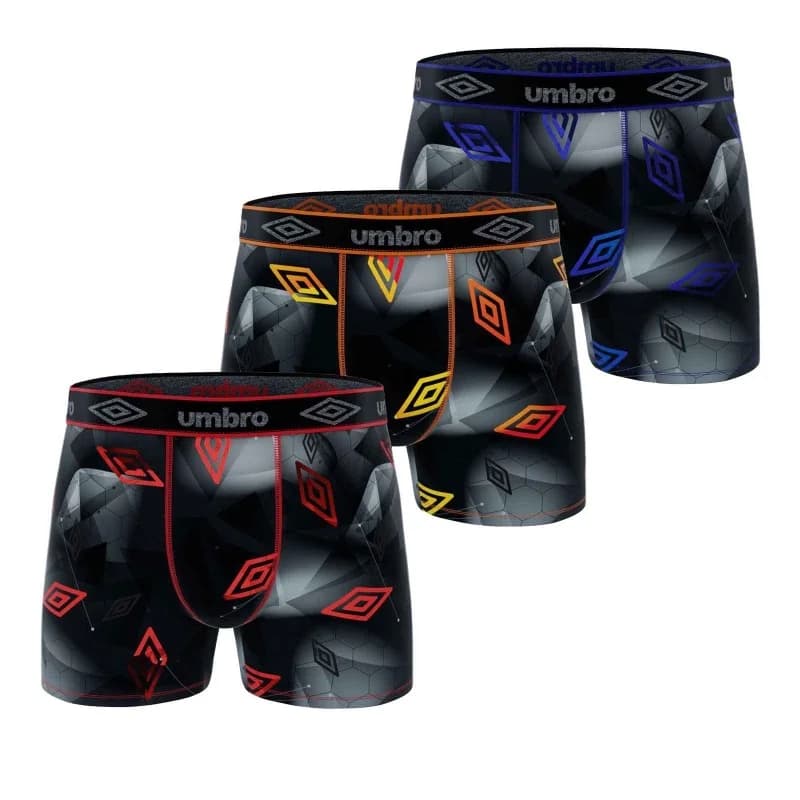 Umbro - Lot de 3 Boxers Homme Microfibre Sport XXL Noir 2