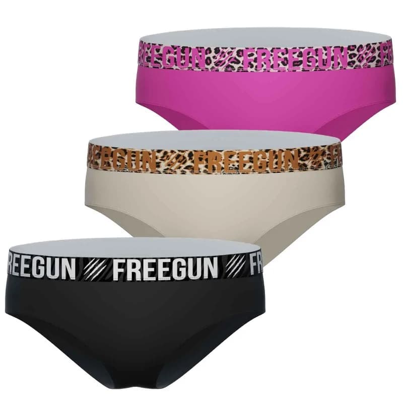 Freegun - Lot de 3 Boxers Fille Coton "Miss Freegun" 8-10 ans Multicouleur