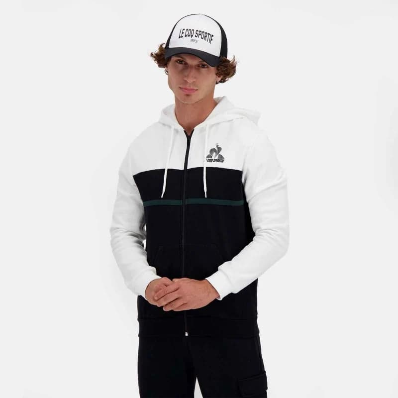 Le Coq Sportif - Casquette Trucker Tennis Essentiels L/XL Noir et Blanc