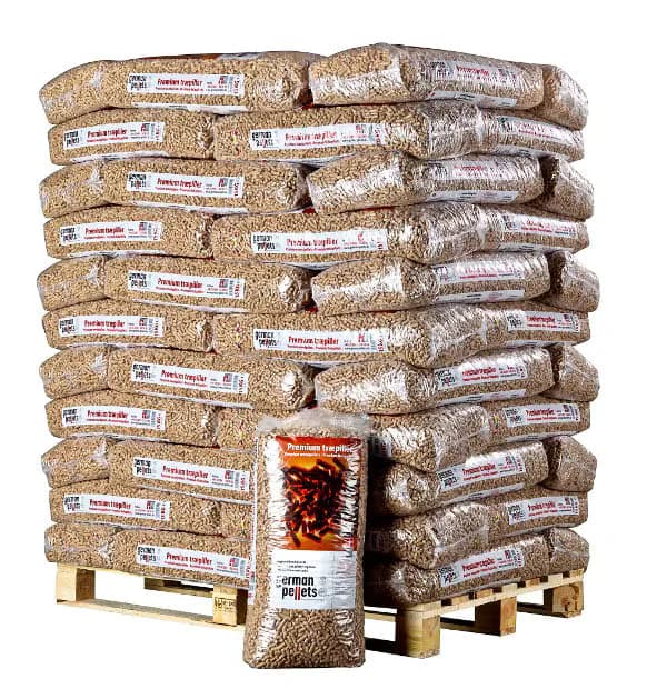 Deutsche Pellets – Palette mit 72 Säcken à 15 kg (1.080 kg) – ENplus A1