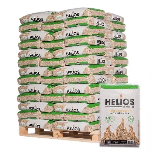 Helios Holzpellets – Palette mit 65 Säcken 15 kg