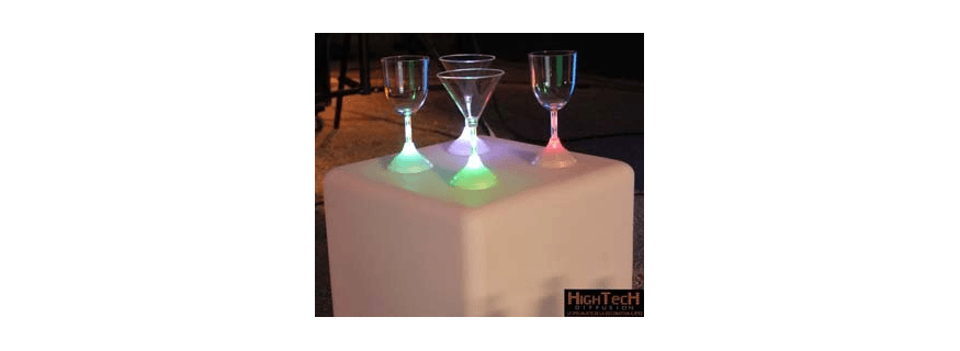 Verre lumineux à Led multicolore