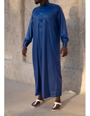 Qamis Saoudien Bleu nuit-émirats collection L - Custom Qamis