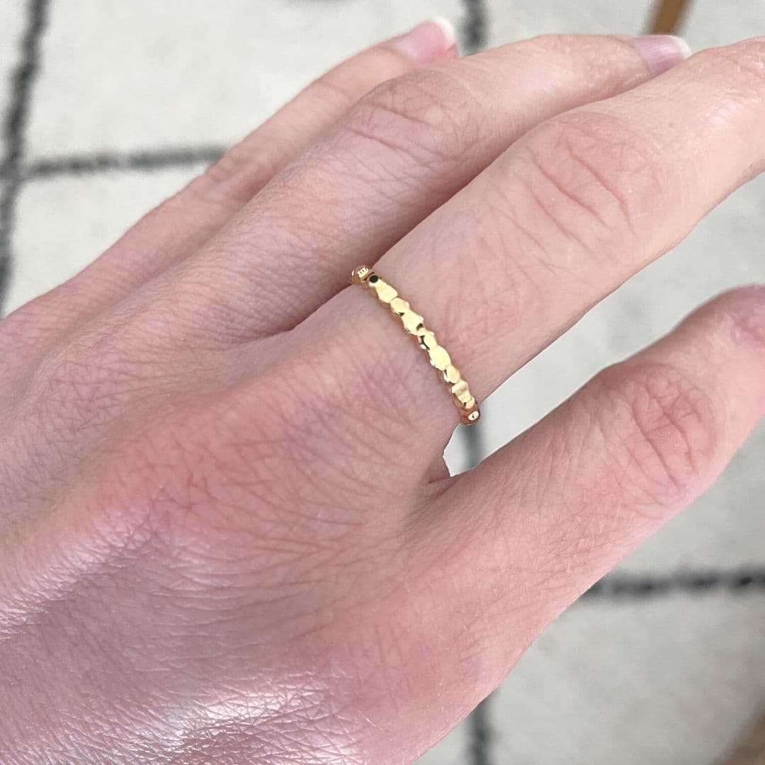 Bague anneau or Goutte