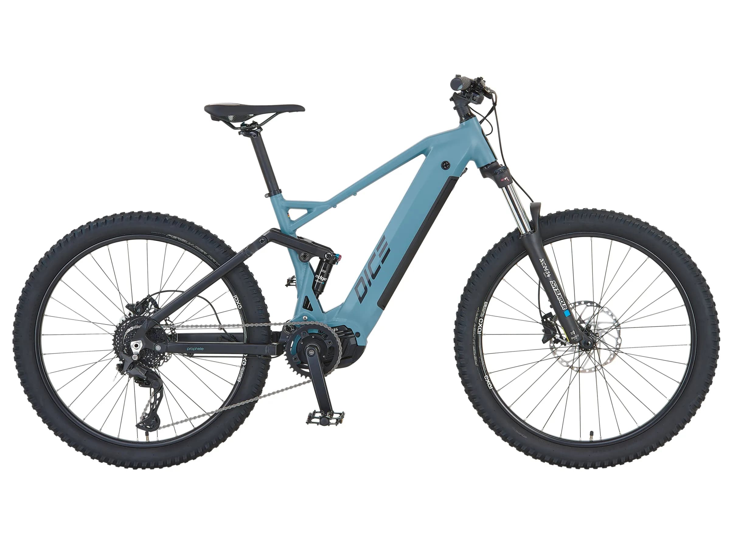 Prophete E-Bike MTB Dice 4.0 Full-Suspension Grau-Schwarz Matt 27,5"