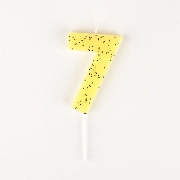 Meri Meri - Bougie d'anniversaire Jaune - 7