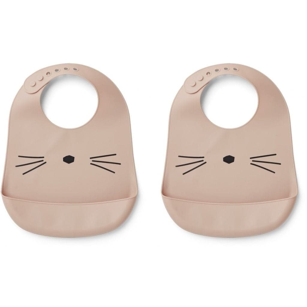 Liewood - Bavoirs Tilda en silicone chat - Set de 2