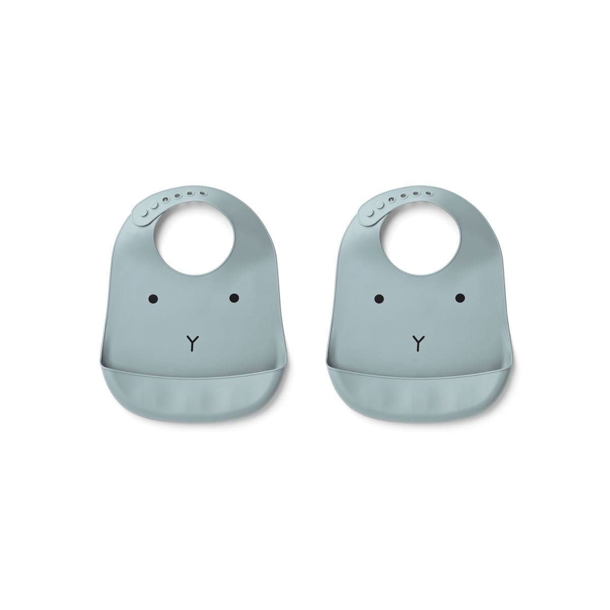 Liewood - Bavoirs Tilda en silicone - Lapin Bleu - Set de 2