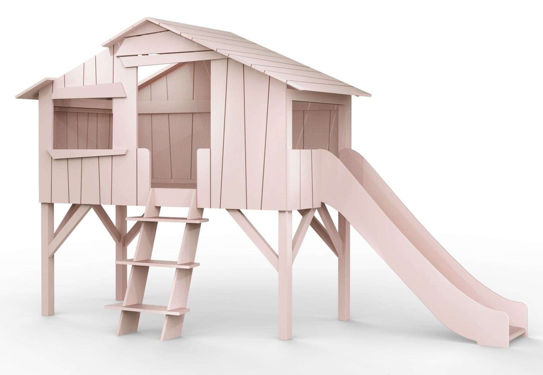 MATHY BY BOLS - Lit Cabane & Toboggan - MDF & sapin - Laqué  (27 couleurs)