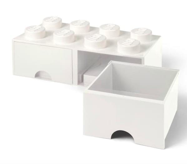 LEGO - BOITE DE RANGEMENT TIROIR - 8 plots - Blanche