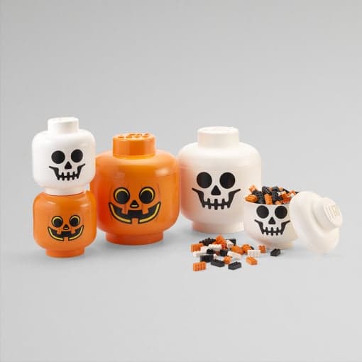 LEGO - BOITE DE RANGEMENT - Tête Hallowenn - Citrouille ou Squelette - 2 tailles