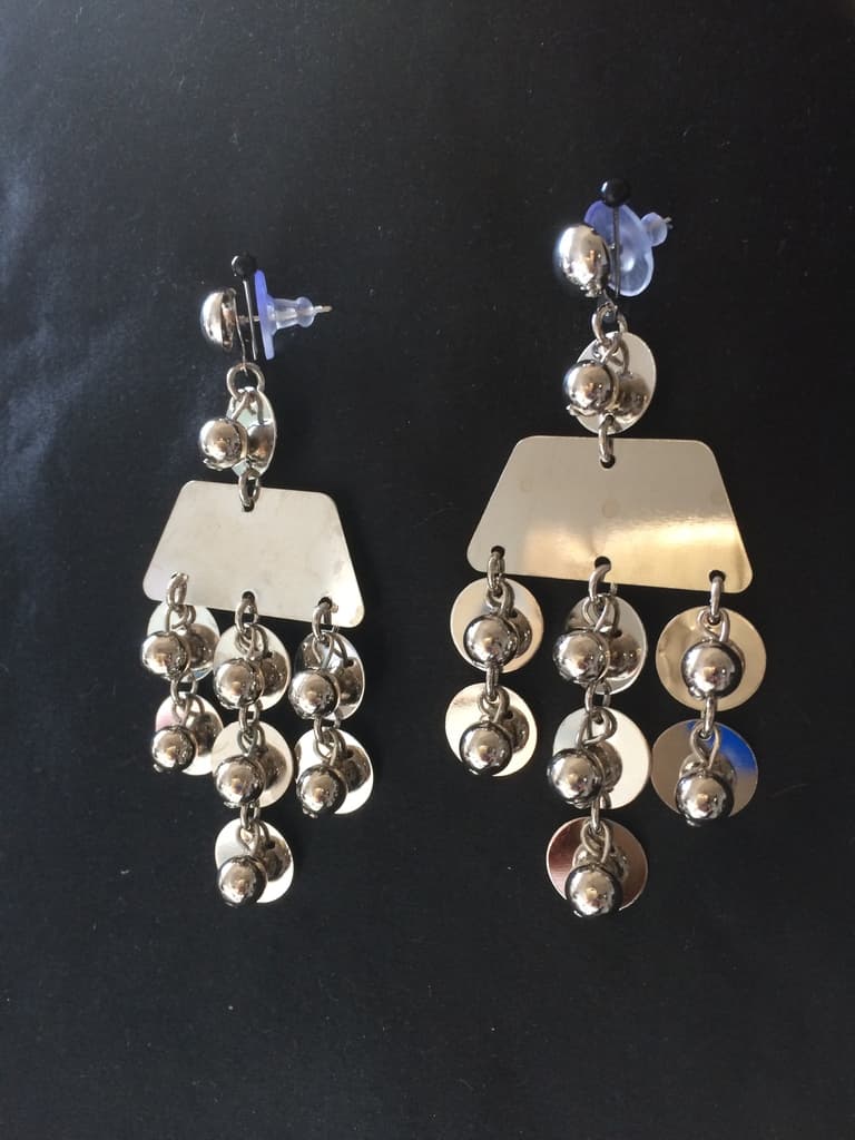 Grandes boucles d'oreilles cascade de boules effet miroir