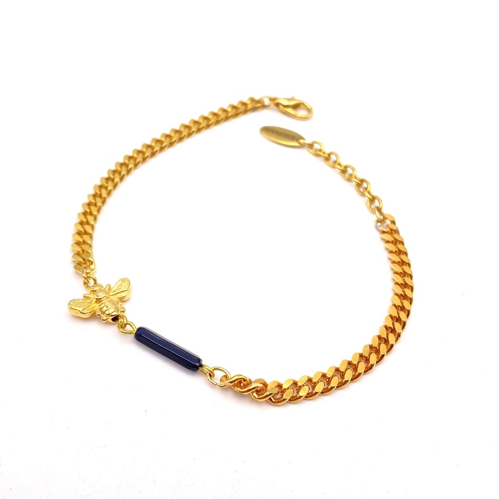Bracelet abeille et chaine gourmette