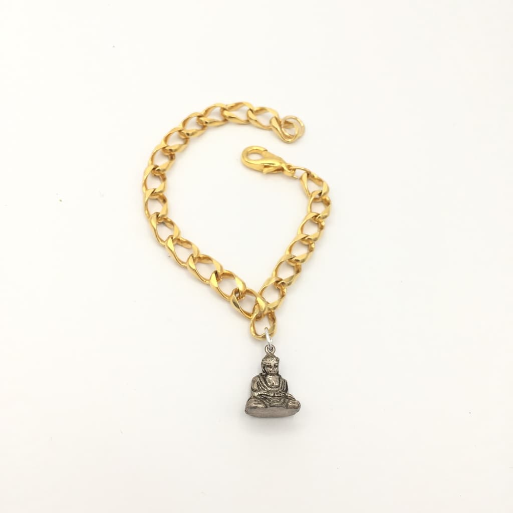 Bracelet BOUDDHA pendant et chaine dorée