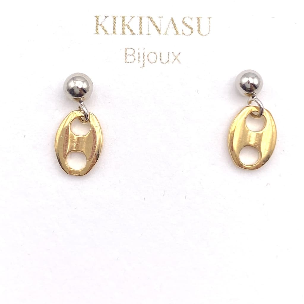 Petites boucles d'oreilles à maillon grain de café