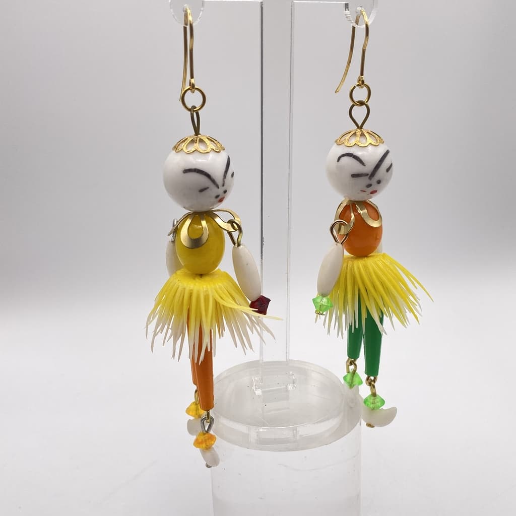 Boucles d'oreilles poupées colorées XXL