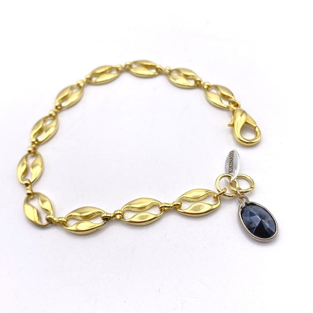 Bracelet chaine maillon grain de café doré - 20 cm