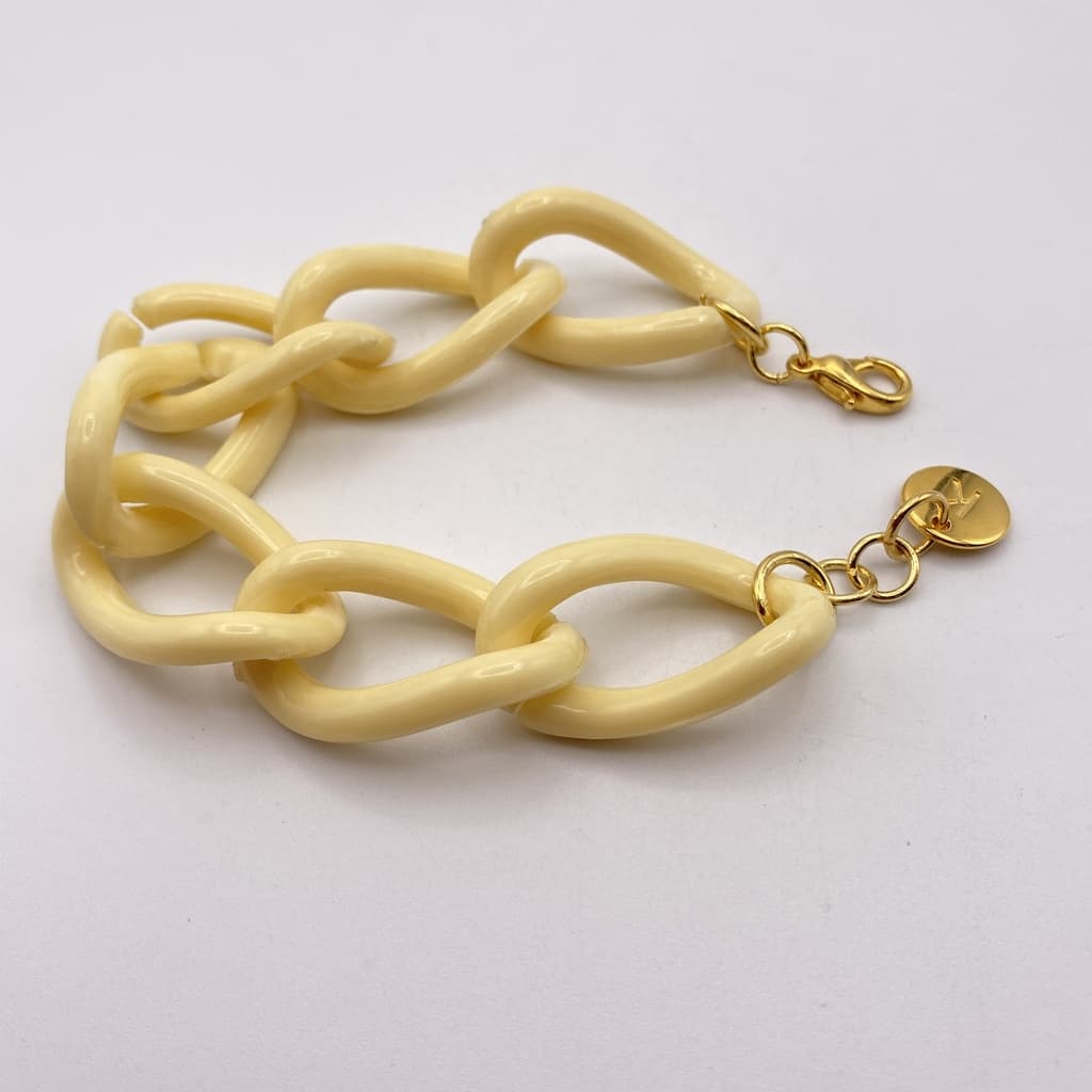 Bracelet gros maillons en 3 couleurs - Beige
