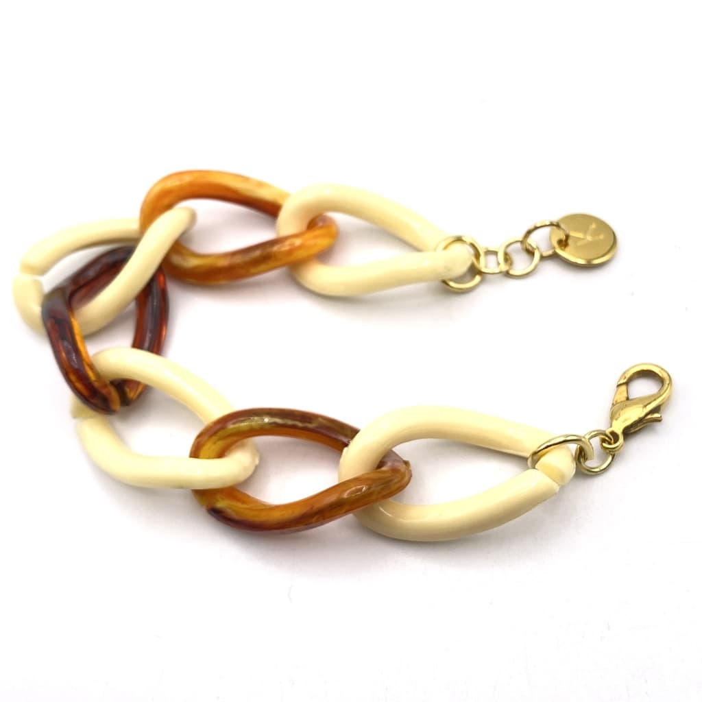 Bracelet gros maillons en 3 couleurs - Mélange