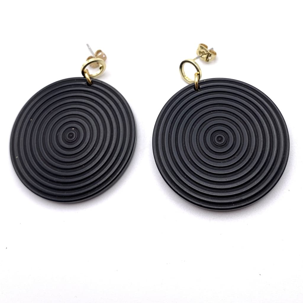 Boucles d'oreilles pendantes créoles réglisse