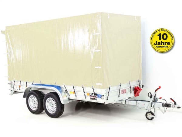 Koch Anhänger mit Plane 150x350cm 2600kg|Typ 8.26|Hochplane 180cm Elfenbein B... | PKW Anhänger