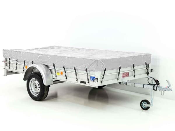 Koch-Anhänger 150x300cm 750kg|Typ U7|Koch Anhänger 750 kg Flachplane Profi weiß | PKW Anhänger