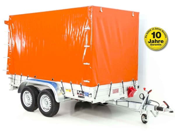 Koch Anhänger mit Plane 150x300cm 2600kg|Typ 7.26|Hochplane 180cm Orange | PKW Anhänger