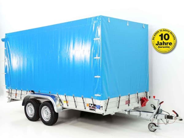 Koch Anhänger mit Plane 185x400cm 2600kg|Typ 10.26|Hochplane 200cm - Hellblau | PKW Anhänger