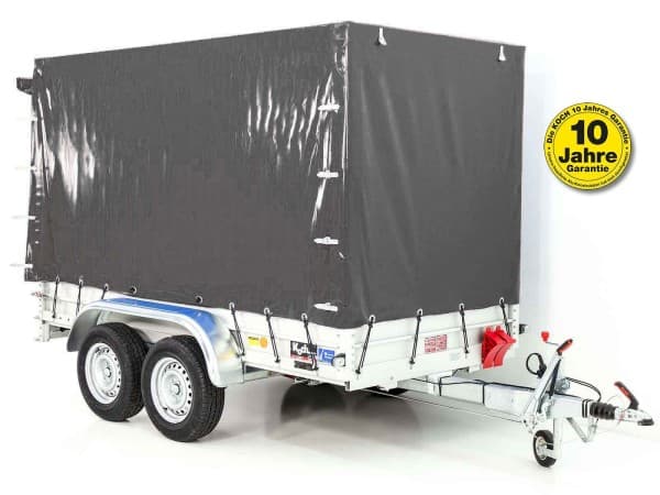 Koch Anhänger mit Plane 150x300cm 2600kg|Typ 7.26|Hochplane 180cm Anthrazit | PKW Anhänger
