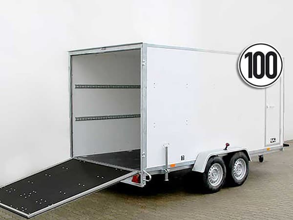 Blyss KofferanhĂ€nger 200x400cm Höhe:190 2,7t|Rampe|SeitentĂŒr|SW | PKW AnhĂ€nger