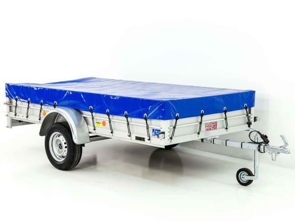 Koch-Anhänger 150x300cm 750kg|Typ U7|Koch Anhänger 750 kg Flachplane Profi Blau | PKW Anhänger