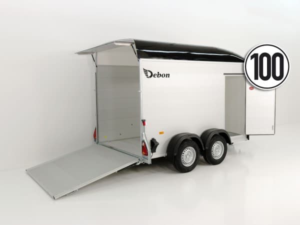 Debon Kofferanhänger C500 163x300cm H:200cm 2,0t|Alu|Polybug|Tür|schwarz | PKW Anhänger