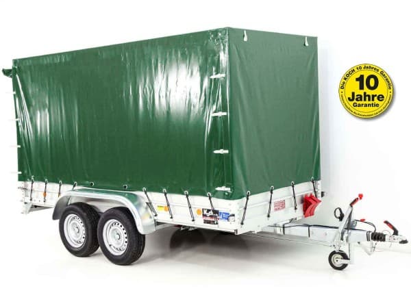 Koch Anhänger mit Plane 150x350cm 2600kg|Typ 8.26|Hochplane 180cm Grün | PKW Anhänger