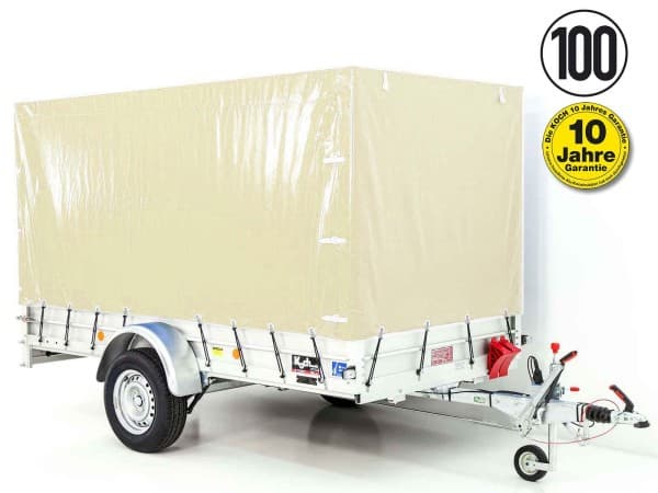Koch Anhänger mit Plane 150x300cm 1300kg|Typ 7.13|Hochplane 160cm - Elfenbein... | PKW Anhänger