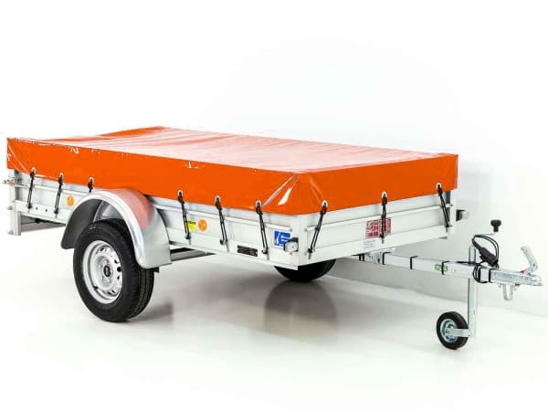 Koch Anhänger mit Plane 125x250cm 750kg|Typ U4|Flachplane Profi orange | PKW Anhänger