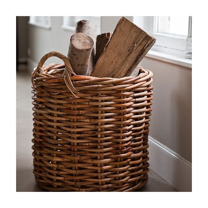 Jardinières rondes en rotin épais Maxi Weave - Grand modèle